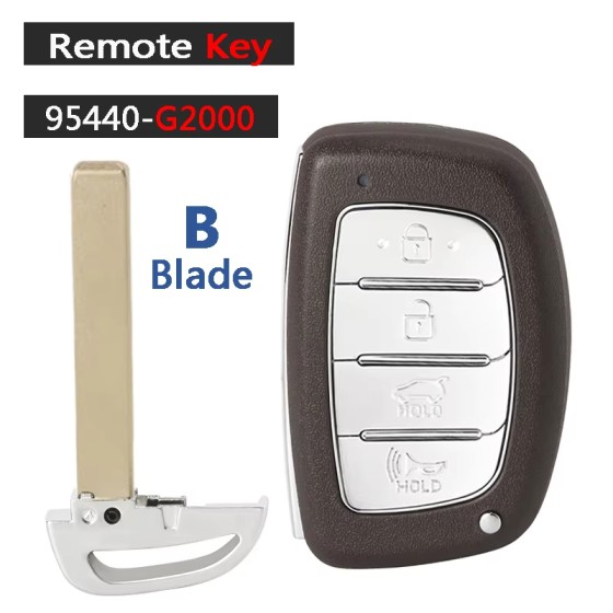 2017-2019 Hyundai Ioniq / 4-Button 433Mhz 47 Chip Smart Key / PN: 95440-G2000 / TQ8-FOB-4F11 (AFTERMARKET)